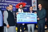 Srikanth being felicitated by BAI and Dr Narendra Batra